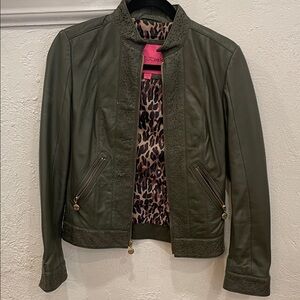 Betsey Johnson Dark Green Leather Jacket
